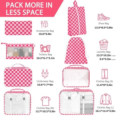 KPX 8 Set Packing Cubes for Travel, Luggage Packing Organizers Accessories - Image 2