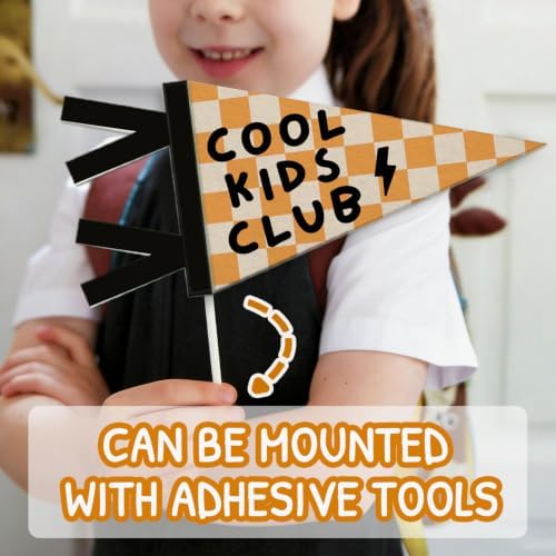 Playroom Banner Cool Kids Club Felt Banner, Checkered Wall Hanging Decor - Image 5