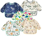 PandaEar 5 Pack Baby Long Sleeve Bibs| Waterproof Full Sleeve Bib by PandaEar