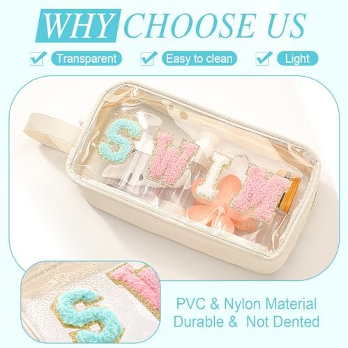 Kacctyen Swim Letter Clear Makeup Bags - Image 3