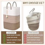 Woven Laundry Basket for Clothes, 100 L Large Rectangle Laundry Hampers - Image 3