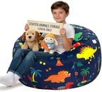 Lukeight Dinosaur Stuffed Animal Storage Bean Bag Chair Cover by Lukeight