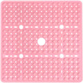 Large Square Shower Mat Bathtub Bath Mat Non Slip Pink 27"x27" by NaolotureHome