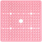 Large Square Shower Mat Bathtub Bath Mat Non Slip Pink 27"x27" by NaolotureHome