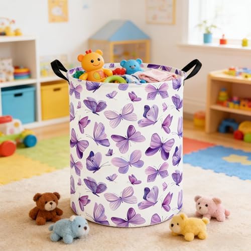 Butterfly hamper, Baby Nursery Hamper, Waterproof foldable girls toy storage box - Image 3