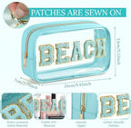 4 Pcs Beach Toiletry Bag Clear Chenille Letter Pouch Diaper Bag Organizer - Image 2