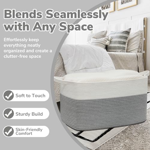 Goodpick Large Woven Rope Blanket Basket - Image 5