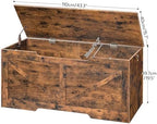 HOOBRO Storage Bench, 43.3” Retro Wooden Storage Chest - Image 6