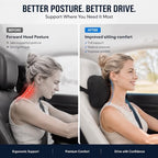 2 PCS Car Pillow for Driving Seat Soft Suede Headrest Neck & Lumbar Support - Image 3