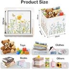 11.8" Wild Flower Storage Cube Organizer Set 3Pcs Clothes Storage Basket Bin - Image 2