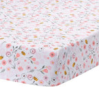 Lambs & Ivy Little Garden 3-Piece Embroidered Floral Baby Crib Bedding Set - Image 5