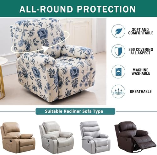NILUOH Stretch Recliner Covers 4 Piece, Non-Slip Lazy Boy Chair Covers - Image 5