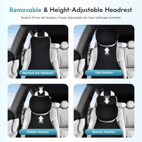 FLORICH Upgraded Car Seat Lumbar Support Pillow and Adjustable Headrest - Image 3