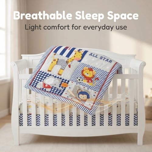 EVERYDAY KIDS 4 Piece Boys Crib Bedding Set - Image 5
