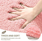 Polyester Bathroom Rug 24"x40" Pink, Non-Slip Soft Shaggy Bath Mat - Image 4