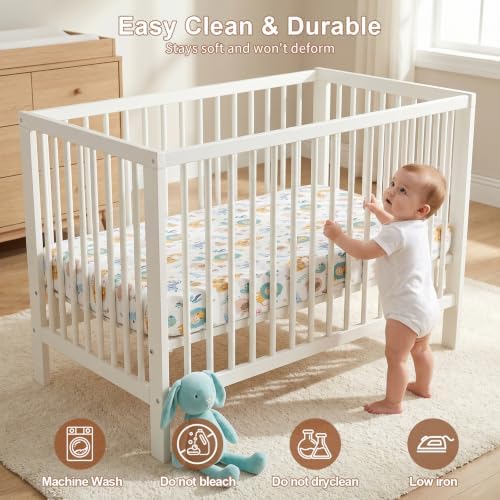 Baby Crib Sheets 2 Pack for Boys and Girls Fit for Standard Crib Toddler - Image 3
