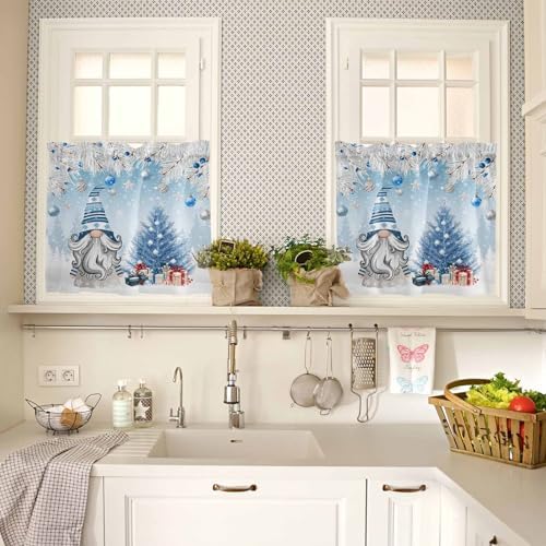 Vandarllin Christmas Gnome Kitchen Curtains and Valances Set, Winter Merry - Image 4
