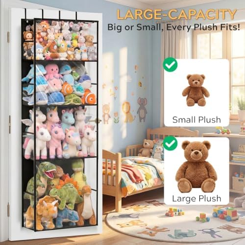 Ofiray-home Over the Door Stuffed Animal Storage - Image 2