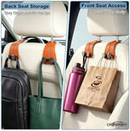 2 Pack Car Seat Hooks, Leather Car Seat Back Hanger - Image 3