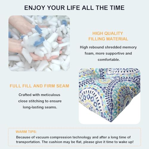 DYTXIII Outdoor High Back Chair Cushions Set of 2, Water Repellent Tufted - Image 5