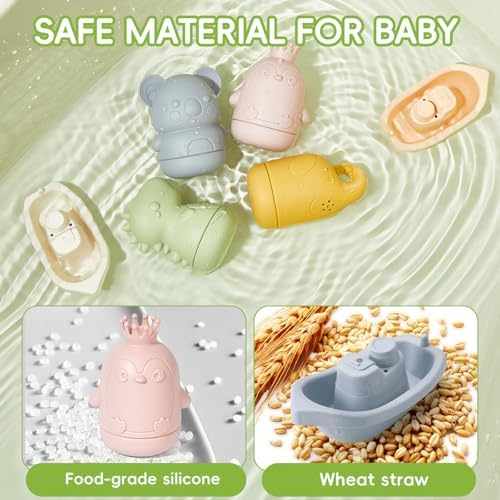 Baby Bath Toys 9PCS Mold Free Bath Toys - Image 4