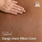 Foindtower Linen Solid Decorative Throw Pillow Covers 26x26 Orange Brown - Image 2