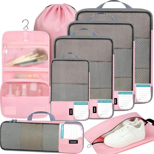 BAGAIL 4/6 Set/8 Set Compression Packing Cubes Travel Accessories Expandable by BAGAIL