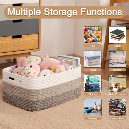 OIASKET Large Storage Basket for Organizing, Woven Rope Basket for Shelves - Image 3
