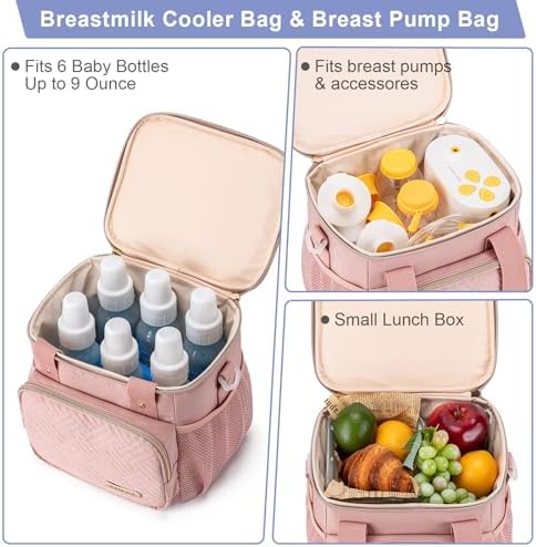 Breastmilk Cooler Bag with Ice Pack Fits 6 Baby Bottles up to 9 Ounce, Breast - Image 4