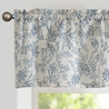 Vangao Floral Valances for Windows Forest Blue W50 X 16L 1 Panel by Vangao