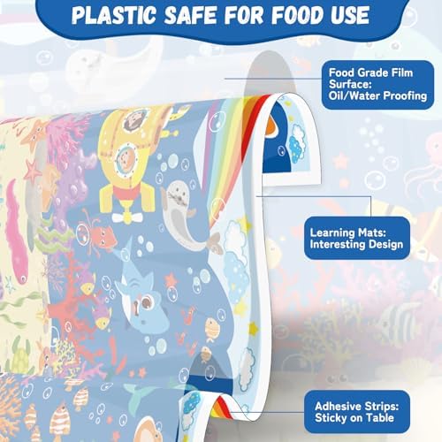 Disposable Sticky Placemats for Toddlers, 20 Pack Kids Table Mats - Image 5