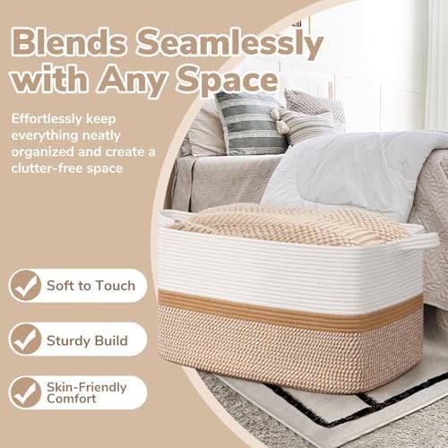 Goodpick Large Woven Rope Blanket Basket - Image 5