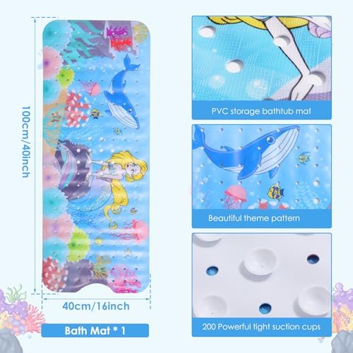 Baby Bath Mat for Tub Non Slip 40''x16'' Extra Long Bathtub Mat - Image 2