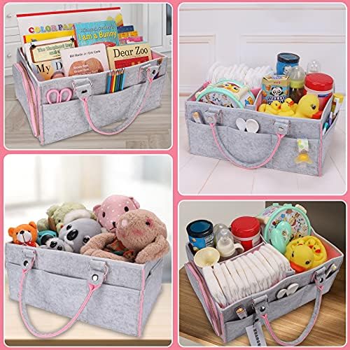 XUANGUO Large Felt Baby Diaper Caddy Organizer - Image 5
