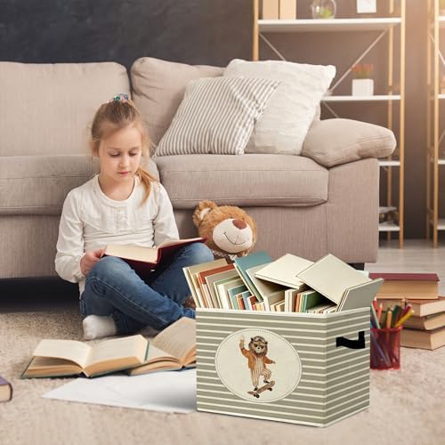 Rustic Lion Skateboarding Storage Bins Boxes - Image 5