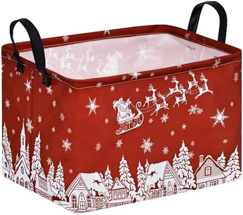Christmas Basket Box Hamper Storage Basket Collapsible Organizer Bin Gift Shelf by VAIVUSTO