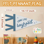 Long Live Boyhood Banner Felt，Blue Boy Room Decor, Boyhood Pennant Felt Banner - Image 4