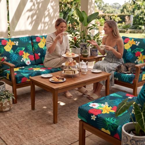 8Pcs Patio Cushion Covers Stretch Outdoor Furniture Protector Slipcovers - Image 2
