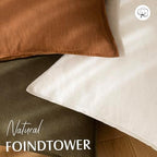 Foindtower Linen Solid Decorative Throw Pillow Covers 22x22 Cream White - Image 4