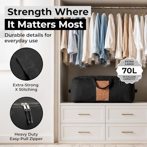Soft Canvas Storage Bags with Zipper. Thick Breathable - Image 3