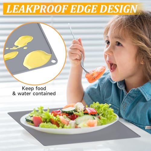 Silicone Placemats for Toddlers Baby, Food-Grade, Heat Resistant Silicone Mat - Image 7