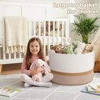 CherryNow 22"x22"x14" Large Blanket Basket, Home Décor - Image 3