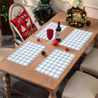 Dusty Blue Gingham Placemats Light Blue Checkered Table Mats - Image 5