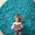OLANLY Teal Round Rugs for Bedroom by OLANLY