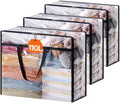 Lifewit 3 Pack Clear Clothes Storage Bags, 110L Plastic Blanket Storage Bag by Lifewit