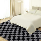 Super Soft Rug for Bedroom, 4x6 Ft Grey and Black Area Rug Classic Checkered - Image 5