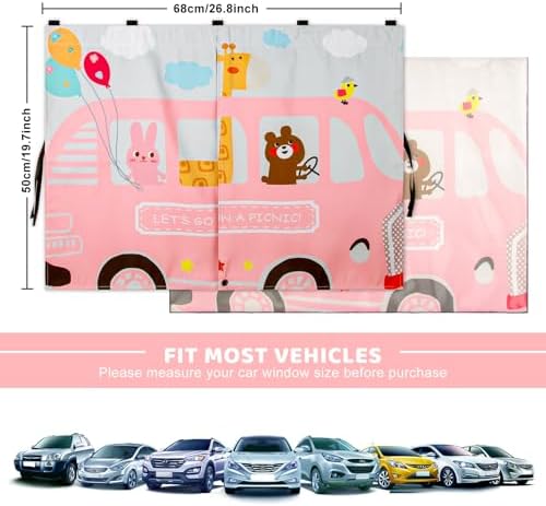 Car Window Shades, Cute Cartoon Auto Sunshades - Image 6