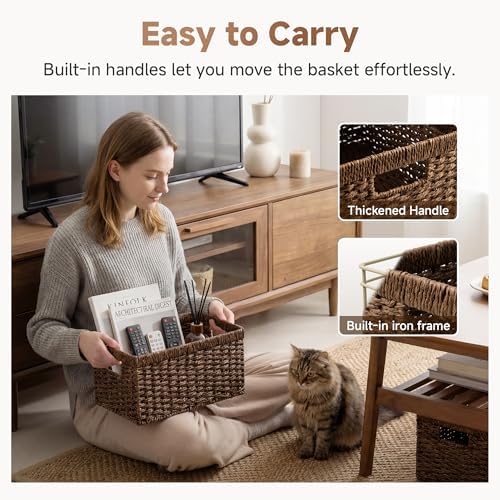 StorageWorks Rectangular Wicker Storage Baskets - Image 4