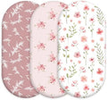 Baby Bassinet Sheets Girl Boy, 3 Pack Fitted Bassinet Sheet by CivaruaKids