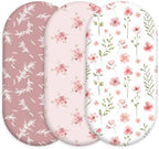 Baby Bassinet Sheets Girl Boy, 3 Pack Fitted Bassinet Sheet by CivaruaKids